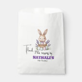 Schattige verjaardag met konijnenthema bedankzakje (Voorkant)