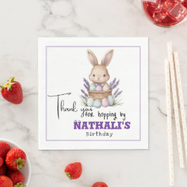 Schattige verjaardag met konijnenthema servet