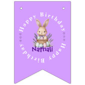 Schattige verjaardag met konijnenthema vlaggetjes (Eerste vlag)