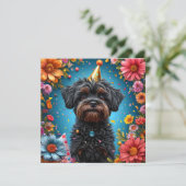 Schattige Verjaardag Party Pet Puppy Kaart (Staand voorkant)