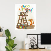 Schattige Verjaardag Poster (Thuiskantoor)