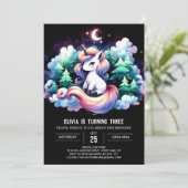 Schattige verjaardag van betoverd paard kaart (Staand voorkant)