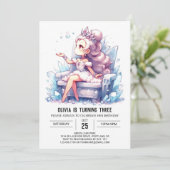 Schattige verjaardag van Castle Princess Kaart (Staand voorkant)