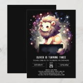 Schattige verjaardag van de grillige leeuw kaart (Voorkant / Achterkant)