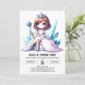 Schattige verjaardag van kroonprinses kaart (Staand voorkant)