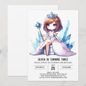 Schattige verjaardag van kroonprinses kaart (Voorkant / Achterkant)