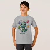 Schattige Verjaardags Dinosaurus T-shirt (Voorkant volledig)