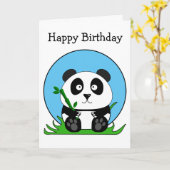 Schattige verjaardags panda beer kaart (Gele Bloem)