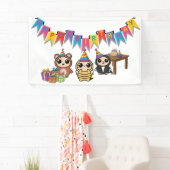 Schattige verjaardagsbanner voor dieren | Aangepas Spandoek (Insitu)