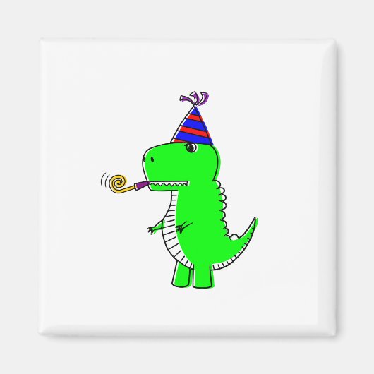 Schattige verjaardagsdinosaurus magneet (Voorkant)