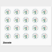 Schattige verjaardagsdinosaurus ronde sticker (Vel)