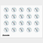 Schattige verjaardagsdinosaurus ronde sticker (Vel)