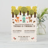 Schattige Verjaardagsfeest van het Bos van het Bos Kaart (Staand voorkant)