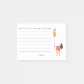 Schattige Verjaardagsfeestje Meisjes Ballon Bedank Post-it® Notes (Voorkant)