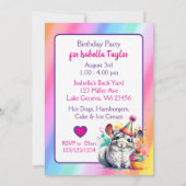 Schattige verjaardagsfeestje met Chinchilla-thema Kaart (Achterkant)