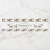 Schattige verjaardagsfeestje voor de Arctische win Waterfles Etiket (Enkel label)