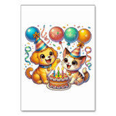 Schattige verjaardagsfeestje voor honden en katten kaart (Achterkant)