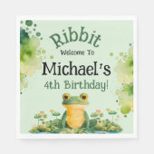Schattige verjaardagsfeestje voor kikkers servet (Voorkant)