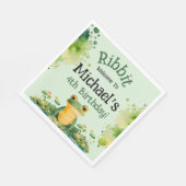 Schattige verjaardagsfeestje voor kikkers servet (Hoek)