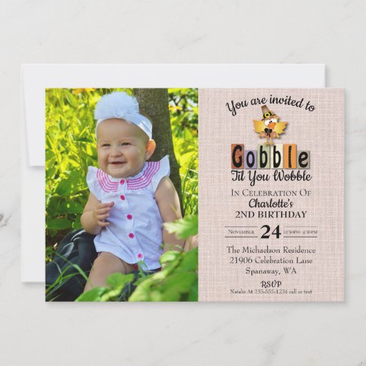 Schattige verjaardagsfoto Kwakkel tot je Wobbelt V Kaart (Voorkant)