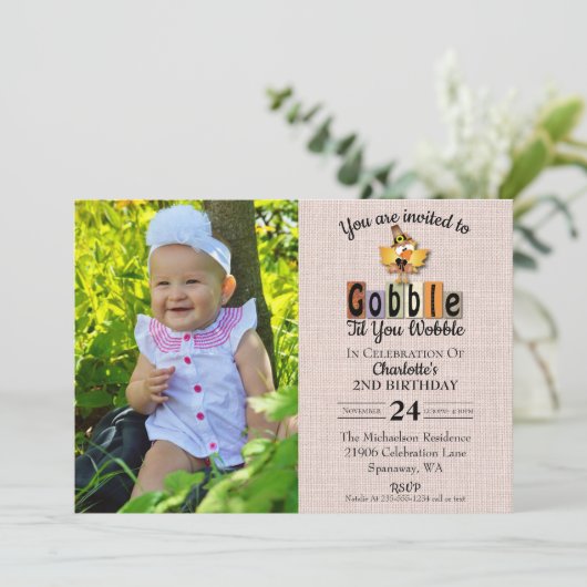 Schattige verjaardagsfoto Kwakkel tot je Wobbelt V Kaart (Staand voorkant)