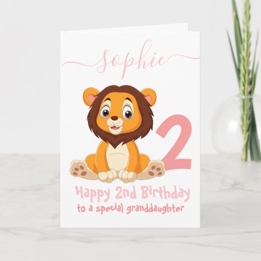 schattige verjaardagskaart voor Lion Kaart (Voorkant)