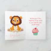 schattige verjaardagskaart voor Lion Kaart (Binnen)