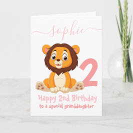 schattige verjaardagskaart voor Lion Kaart