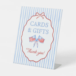 Schattige verjaardagskaarten en -cadeaus voor 4 ju reclamebord met voetstuk