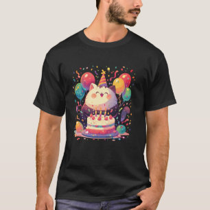 Schattige Verjaardagstaart Feest Gelukkige Mollige T-shirt