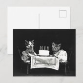 Schattige Verjaardagstaartkatten Briefkaart (Voorkant / Achterkant)
