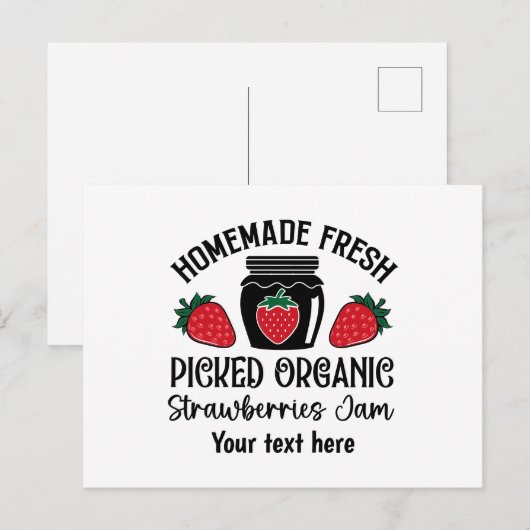 Schattige verkopers van aardbeienjam briefkaart (Voorkant / Achterkant)