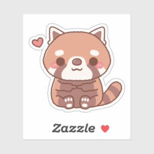 Schattige verlegen rode panda sticker