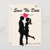 Schattige Verloving en de datum opslaan Briefkaart (Voorkant / Achterkant)