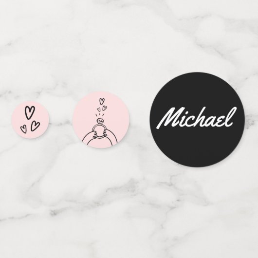 Schattige Verlovingen ring Confetti (Voorkanten)