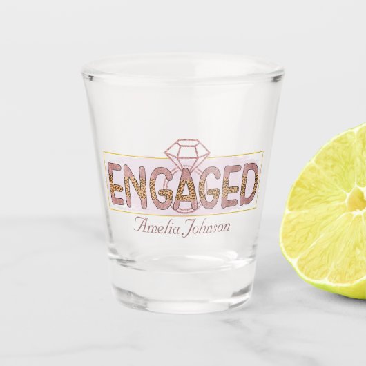 schattige verlovingspartij Bruid Shot Glas (Voorkant)