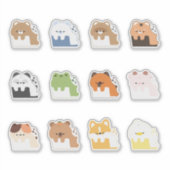 Schattige vermoeid dier sticker (Voorkant)