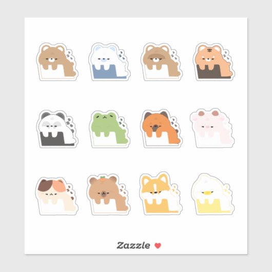 Schattige vermoeid dier sticker (Vel)