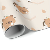 Schattige Vermoeide Capybara Cadeaupapier (Rol Hoek)