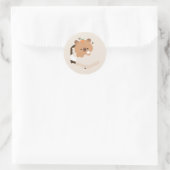 Schattige Vermoeide Capybara Ronde Sticker (Tas)