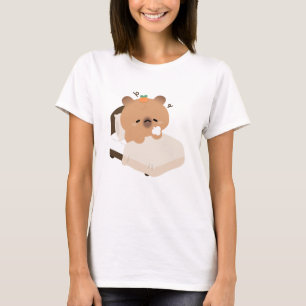 Schattige Vermoeide Capybara T-shirt