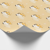 Schattige vermoeide Corgi Cadeaupapier (Hoek)