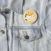 Schattige vermoeide corgi ronde button 5,7 cm (In situ)