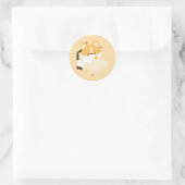 Schattige Vermoeide Corgi Ronde Sticker (Tas)