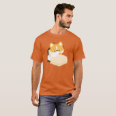 Schattige Vermoeide Corgi T-shirt (Voorkant volledig)