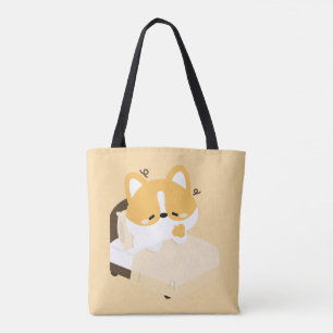 Schattige vermoeide Corgi Tote Bag