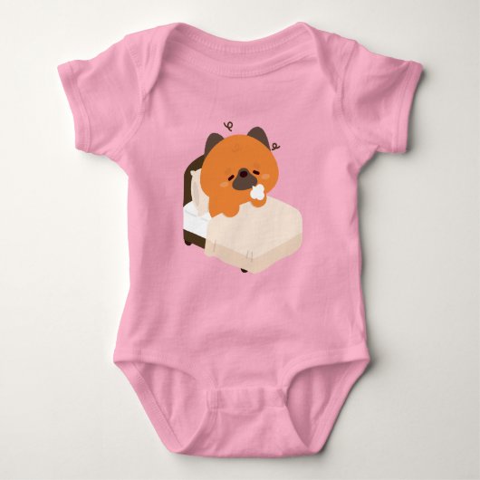 Schattige vermoeide Duitse herdershond Puppy Romper (Voorkant)