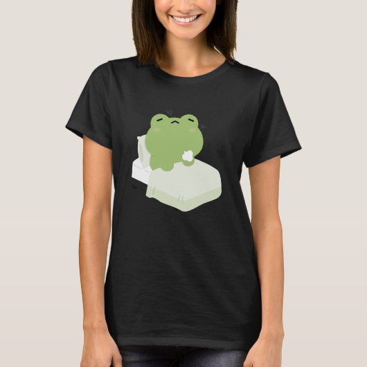 Schattige Vermoeide Kikker  T-shirt (Voorkant)