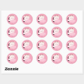 Schattige Vermoeide Koe Ronde Sticker (Vel)