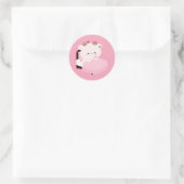 Schattige Vermoeide Koe Ronde Sticker (Tas)